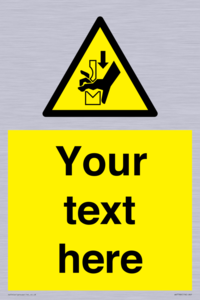 Custom warning hand crushing between press brake tool